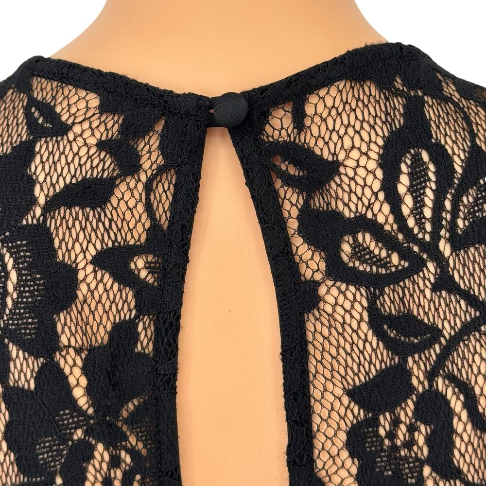 B. Darlin Womens Black Floral Lace Dress with Tulle Sz 7/8 Homecoming Party Prom - Picture 8 of 13